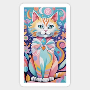 Whisker Whimsy: Abstract Cat Carnival Sticker